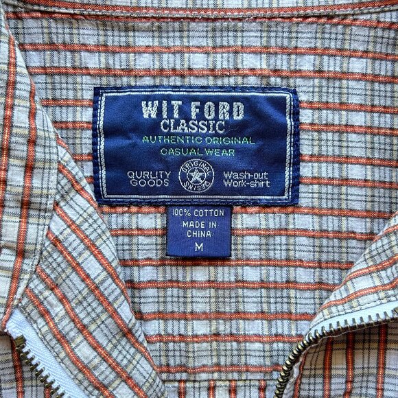 Men's Wit Ford Seersucker Zip Front Short Sleeve Shirt ๐๐๐งก - Picture 5 of 6